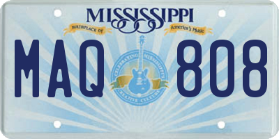 MS license plate MAQ808