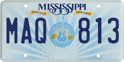 MS license plate MAQ813