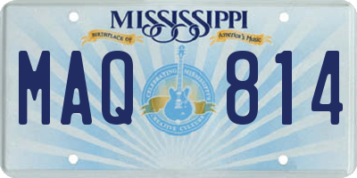 MS license plate MAQ814