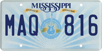 MS license plate MAQ816