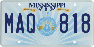 MS license plate MAQ818