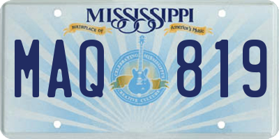 MS license plate MAQ819