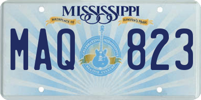 MS license plate MAQ823