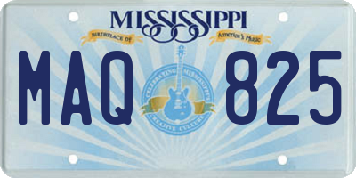 MS license plate MAQ825