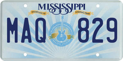 MS license plate MAQ829