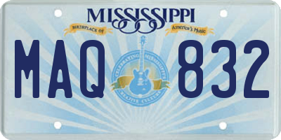 MS license plate MAQ832