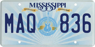 MS license plate MAQ836