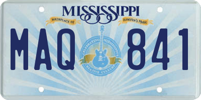MS license plate MAQ841