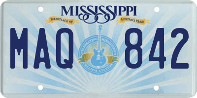MS license plate MAQ842