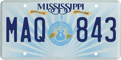 MS license plate MAQ843