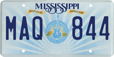 MS license plate MAQ844