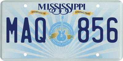 MS license plate MAQ856
