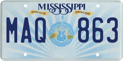 MS license plate MAQ863