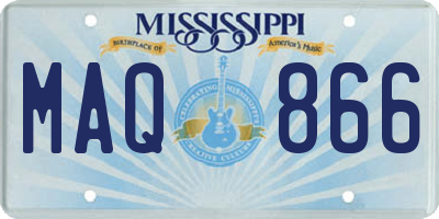 MS license plate MAQ866