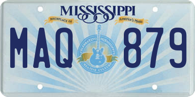 MS license plate MAQ879