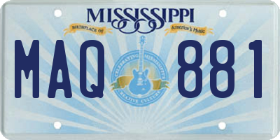 MS license plate MAQ881