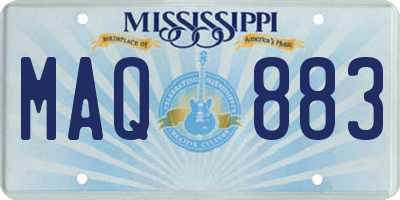 MS license plate MAQ883