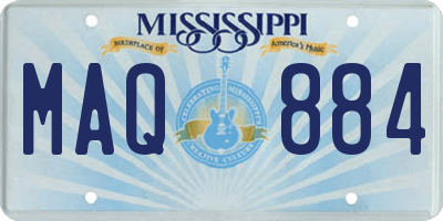 MS license plate MAQ884