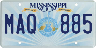 MS license plate MAQ885