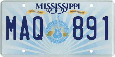 MS license plate MAQ891
