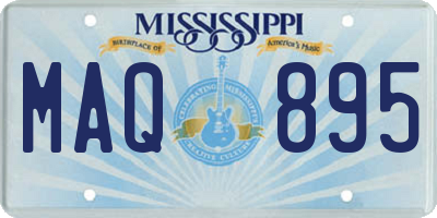 MS license plate MAQ895