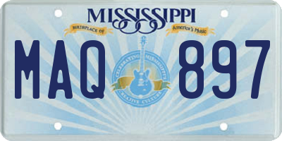 MS license plate MAQ897