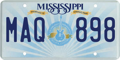 MS license plate MAQ898