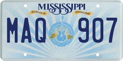 MS license plate MAQ907