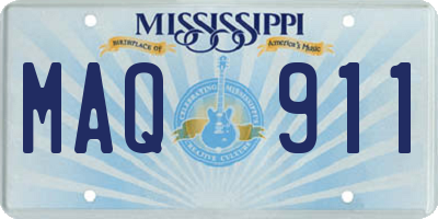 MS license plate MAQ911