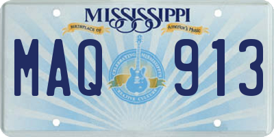 MS license plate MAQ913