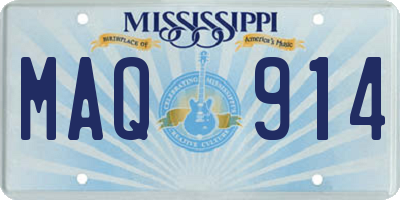 MS license plate MAQ914