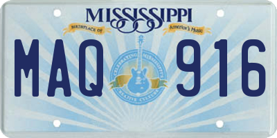 MS license plate MAQ916