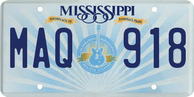 MS license plate MAQ918