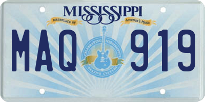 MS license plate MAQ919