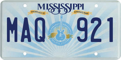 MS license plate MAQ921