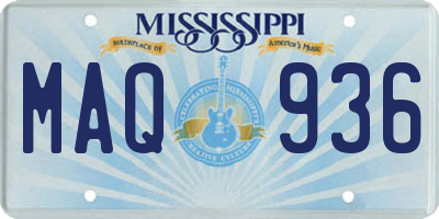 MS license plate MAQ936