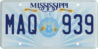 MS license plate MAQ939