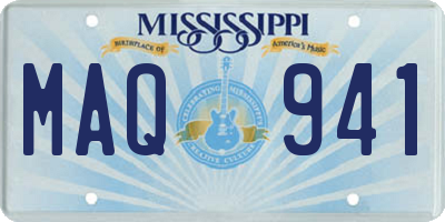 MS license plate MAQ941