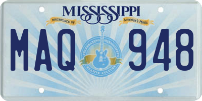 MS license plate MAQ948