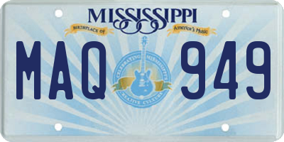 MS license plate MAQ949
