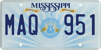 MS license plate MAQ951
