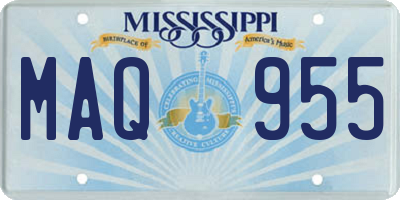 MS license plate MAQ955