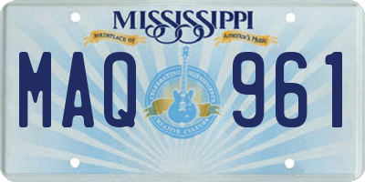 MS license plate MAQ961