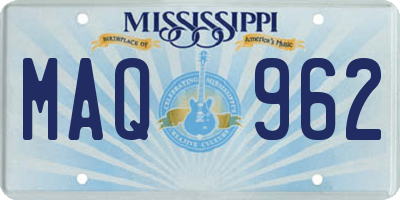 MS license plate MAQ962