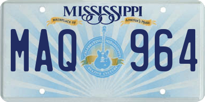 MS license plate MAQ964