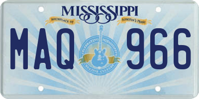 MS license plate MAQ966