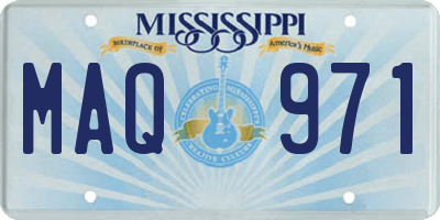 MS license plate MAQ971