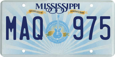 MS license plate MAQ975