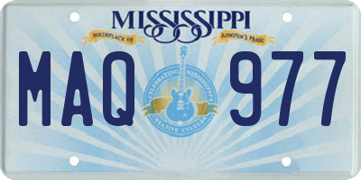 MS license plate MAQ977