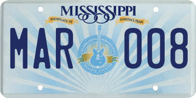MS license plate MAR008